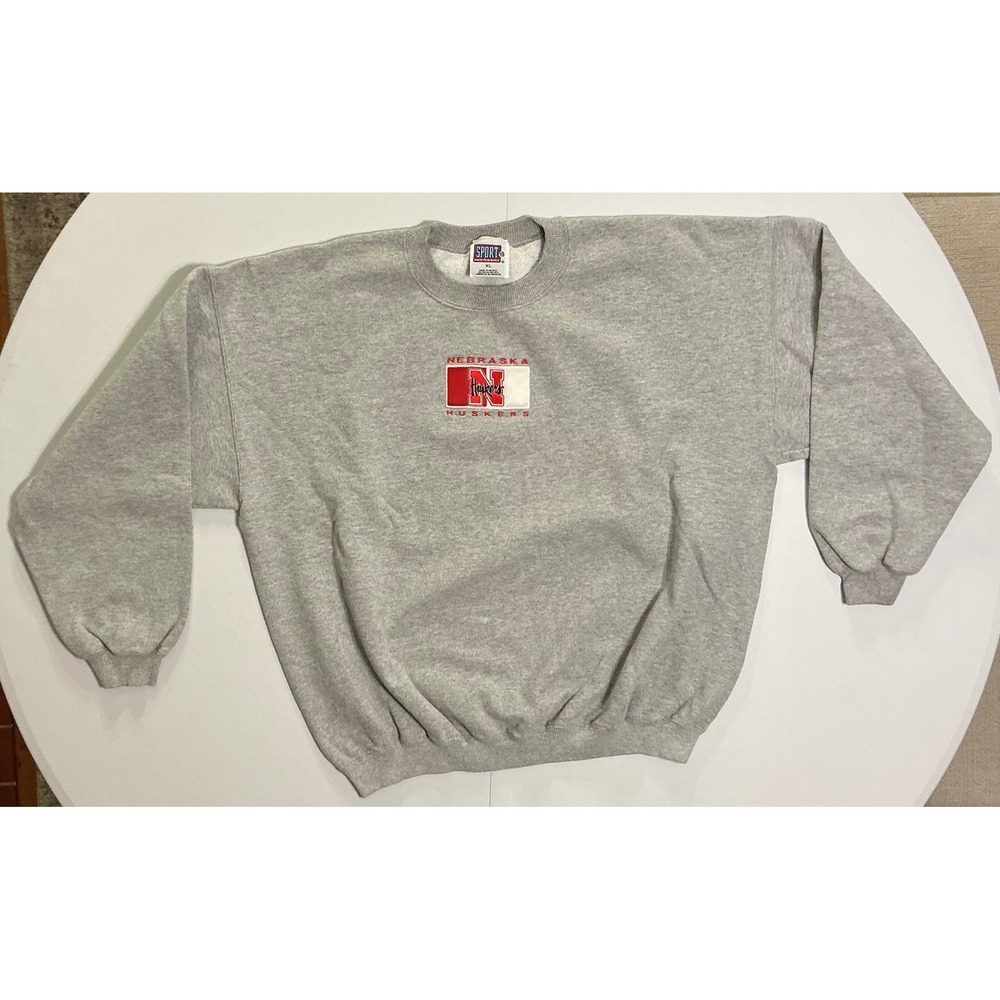 VTG Y2K Nebraska Cornhuskers Sweatshirt Embroidered Logo Crewneck Mens XL